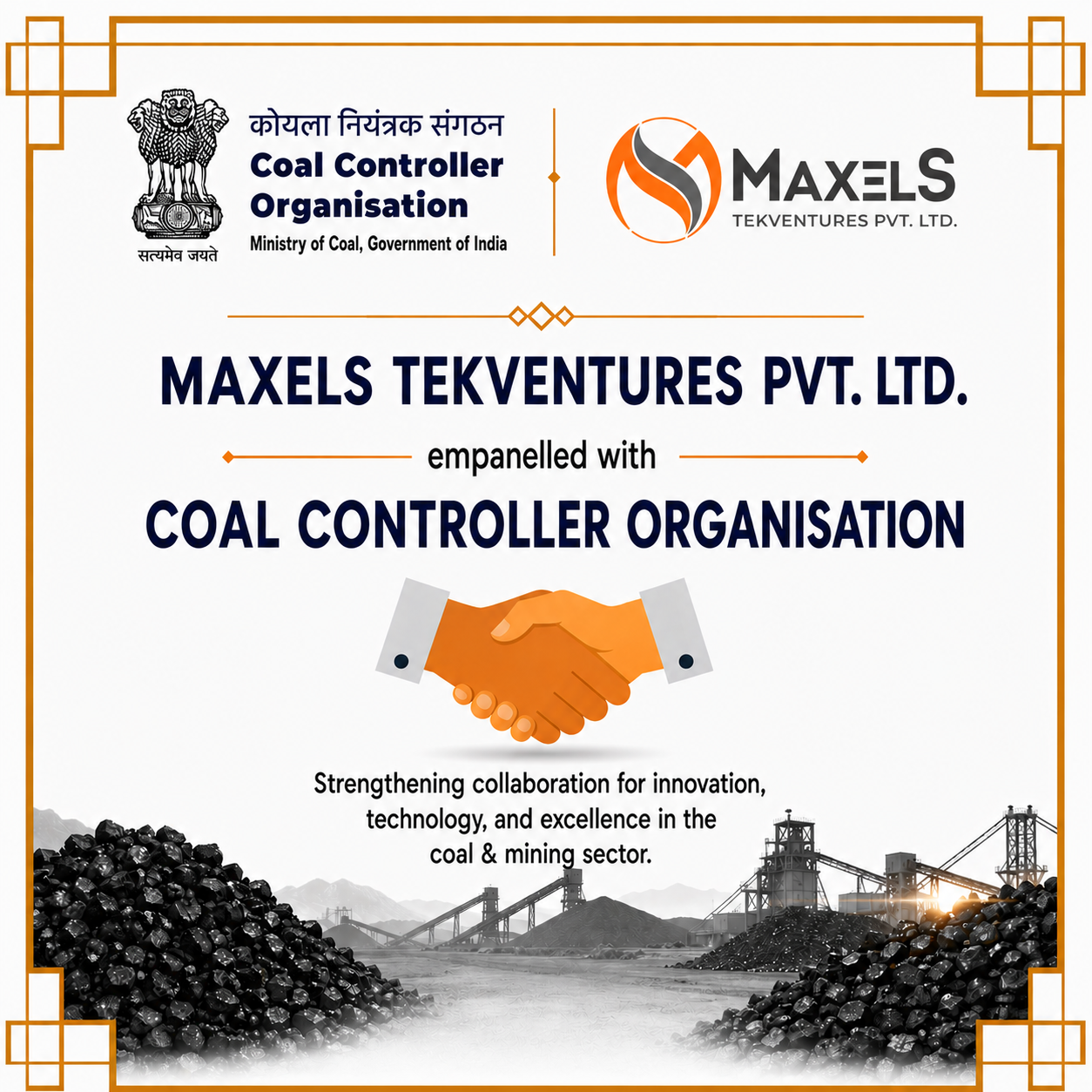 MaxelS Empanelled with Coal Controller Organisation
